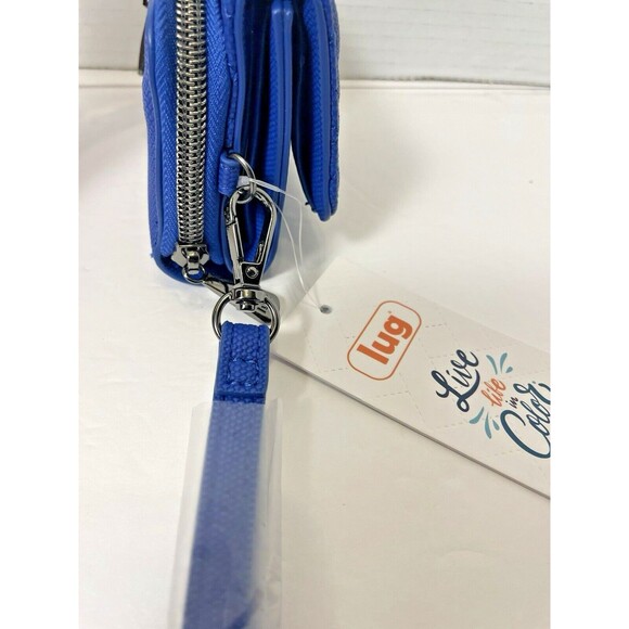 NWT Lug Pedicab Wallet Vegan Matte Luxe VL RFID Sapphire Blue Wristlet ORG $68 - Picture 11 of 15